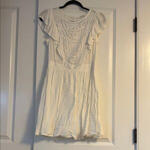 Magnolia Cream Lace Flutter Sleeve Midi Dress